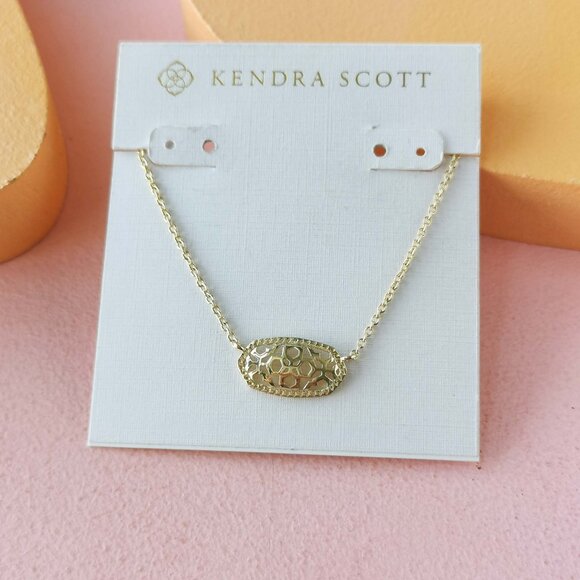 Kendra Scott - Elisa Gold Filigree Gold Pendant Necklace - NEW - Picture 1 of 3